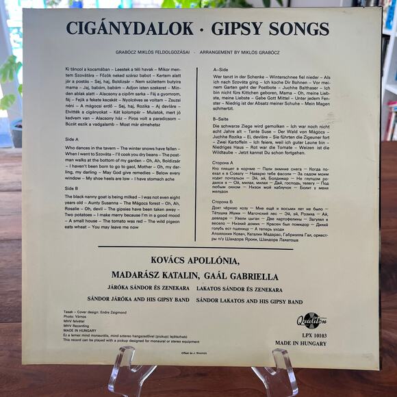 Cigánydalok Gipsy Songs Vinyl LP 1967 Qualiton LPX 10103 Hungary - Picture 9 of 9